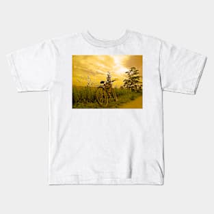 Biking at Sunset Kids T-Shirt